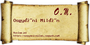 Osgyáni Milán névjegykártya
